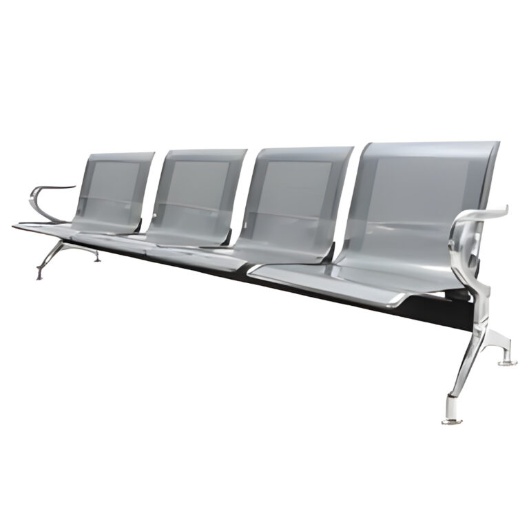 Banca tokio 4 plazas 805211 acero cromado sala de espera aeropuerto de lado