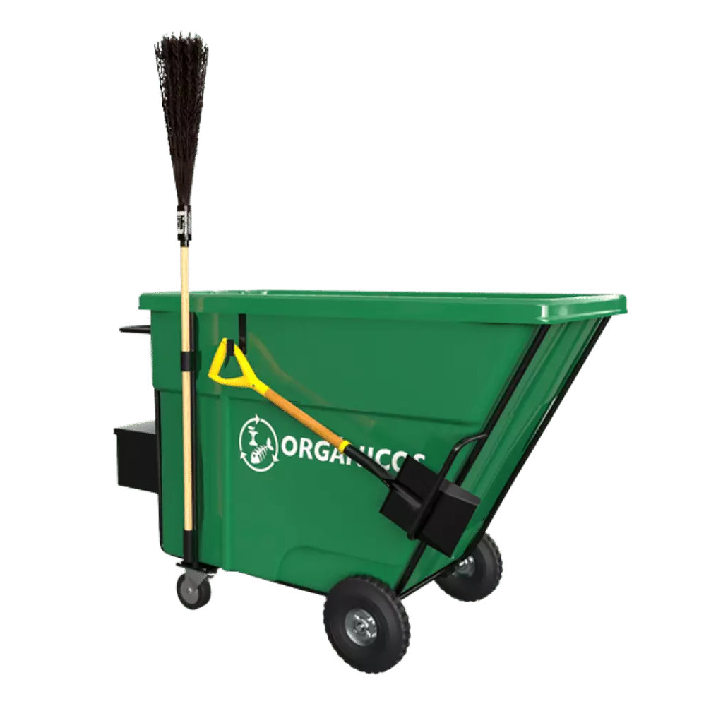 Carro BAR-500 tolva verde para orgánicos, E4 Solutions, manejo de residuos México