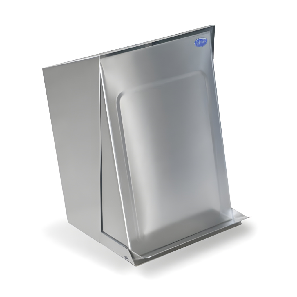 Basurero de pedal de acero inoxidable modelo 632211, bote rectangular de 40 litros y 38 × 26 × 53 cm con tapa metálica hermética de apertura por pedal y base plástica protectora, ideal para hospitales, laboratorios y oficinas.