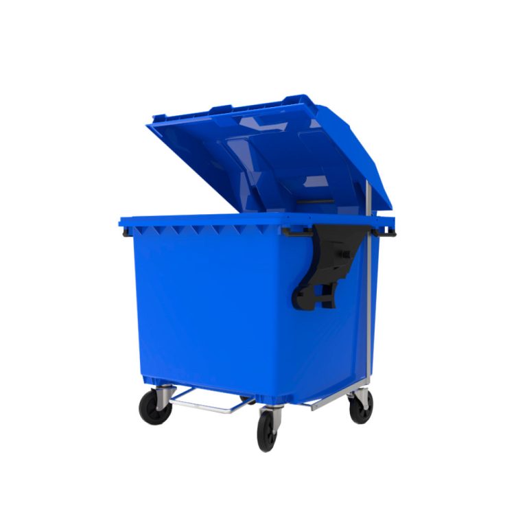 Contenedor de basura VIC 1100 HD con pedal azul para papel y cartón reciclables