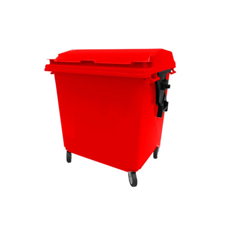 Contenedor de basura VIC 1100 HD rojo para residuos sanitarios y peligrosos