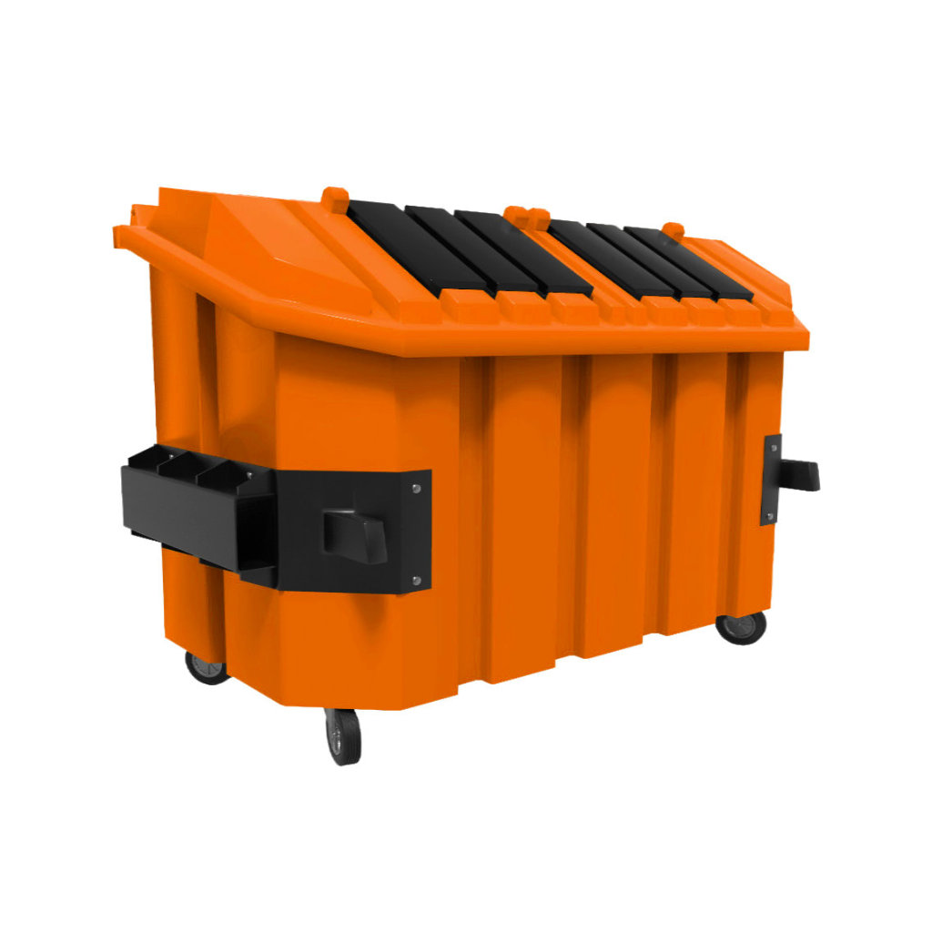 Contenedor de basura VIC 2000L naranja residuos orgánicos no reciclables México