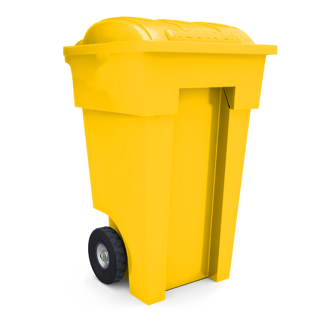 Bote de basura VIC 360L amarillo para PET, plásticos y latas reciclables
