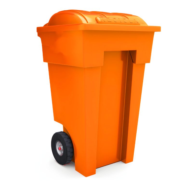 Bote de basura VIC 360L naranja residuos orgánicos no reciclables