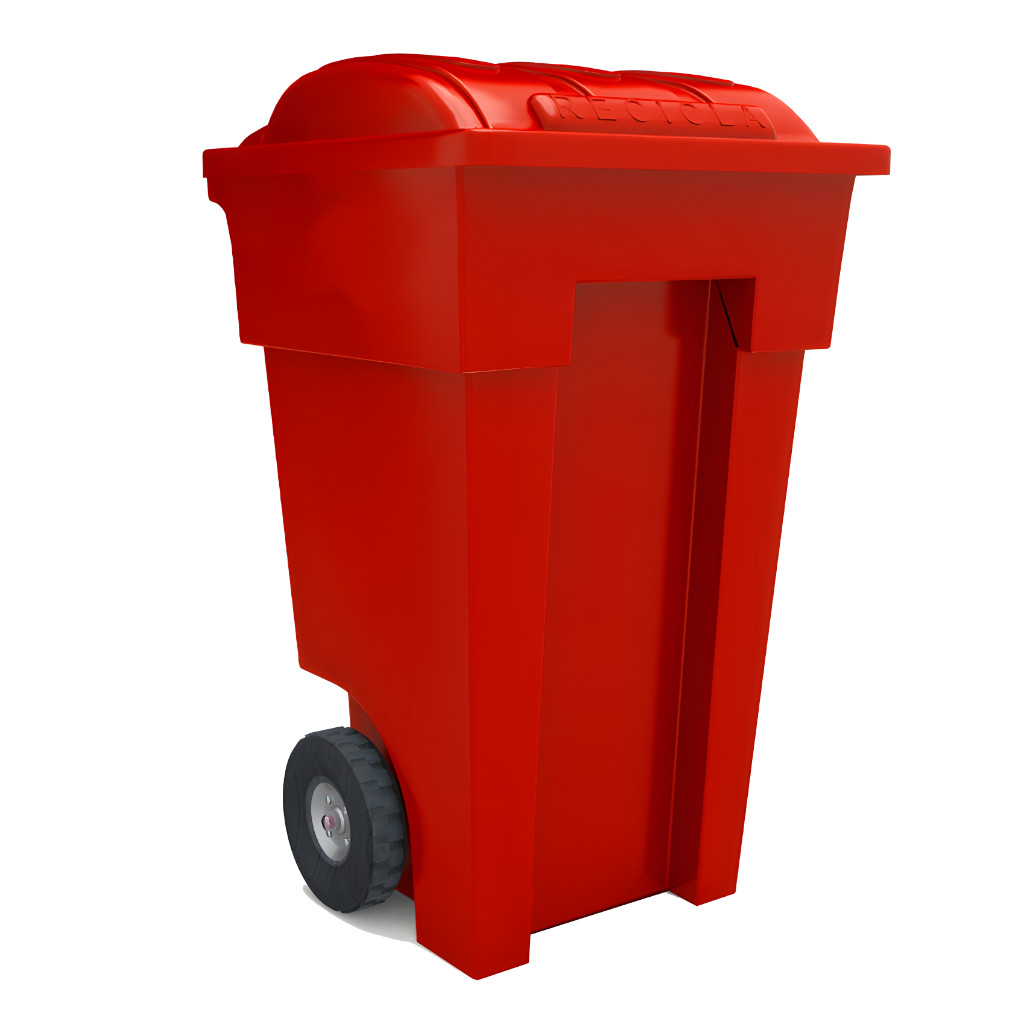 Bote de basura VIC 360L rojo residuos sanitarios y peligrosos