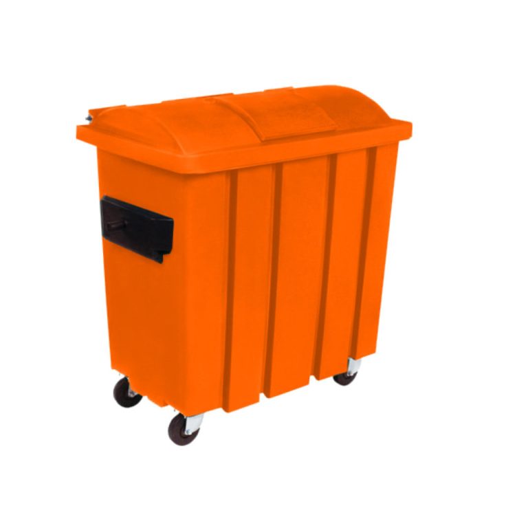 Bote de basura Vifel 1050L naranja residuos orgánicos no reciclables