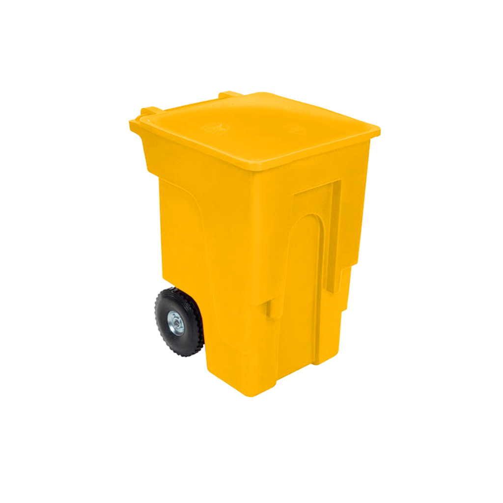 Bote de basura Vifel 360L amarillo para envases PET, plásticos y latas reciclables
