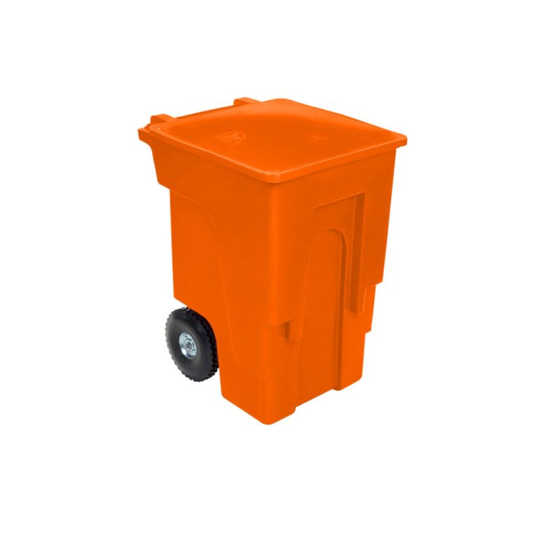 Bote de basura Vifel 360L naranja residuos orgánicos no reciclables