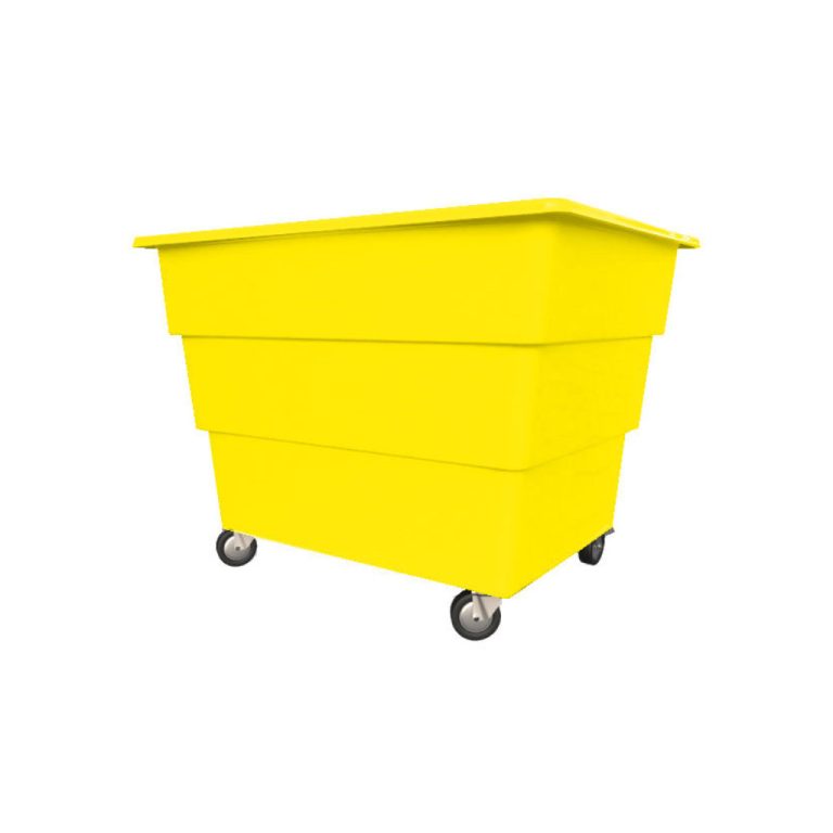 Cargacarro 1100 amarillo con ruedas para lavandería, separación eficiente por áreas internas