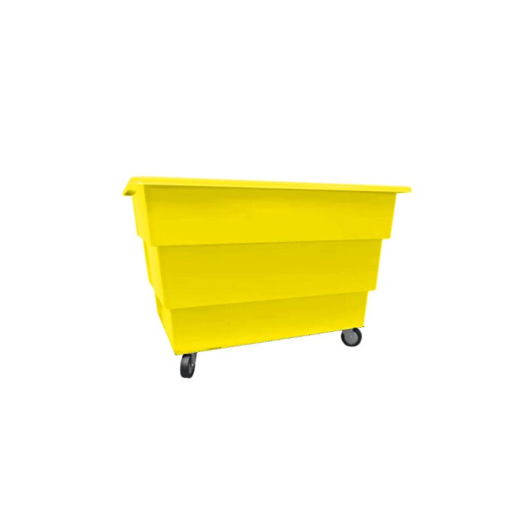 Carro Cargacarro 450 amarillo con ruedas para organización interna en lavandería