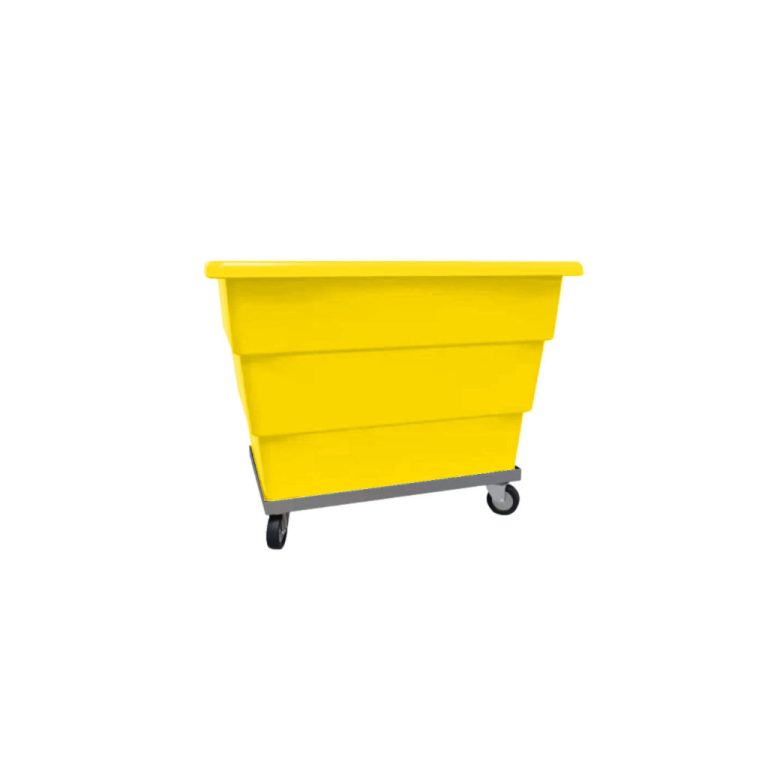 Cargacarro 450 amarillo con plataforma para lavandería, clasificación y movilidad interna de ropa