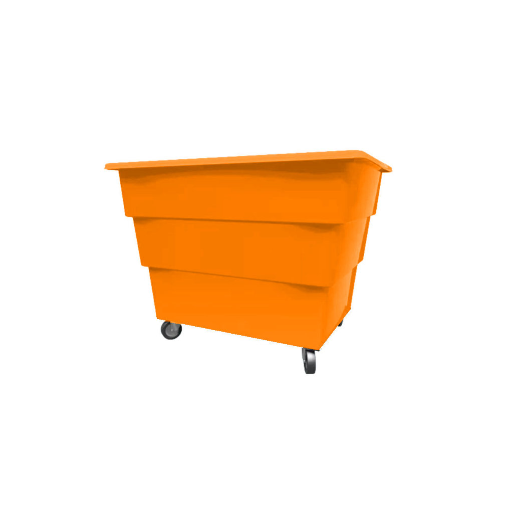 Cargacarro 900 naranja con ruedas para lavandería, organización interna y traslado eficiente de textiles