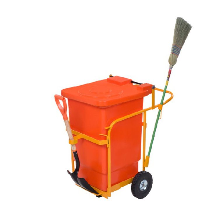 Carrito barrido urbano naranja 170L para residuos orgánicos no reciclables México