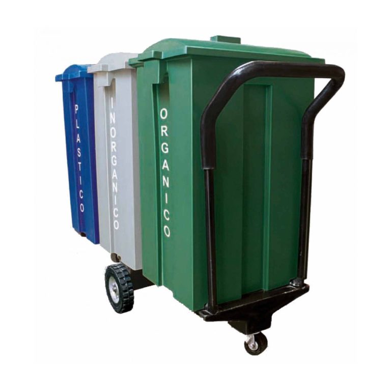 Carrito limusina con serigrafía para residuos orgánicos, inorgánicos y plásticos