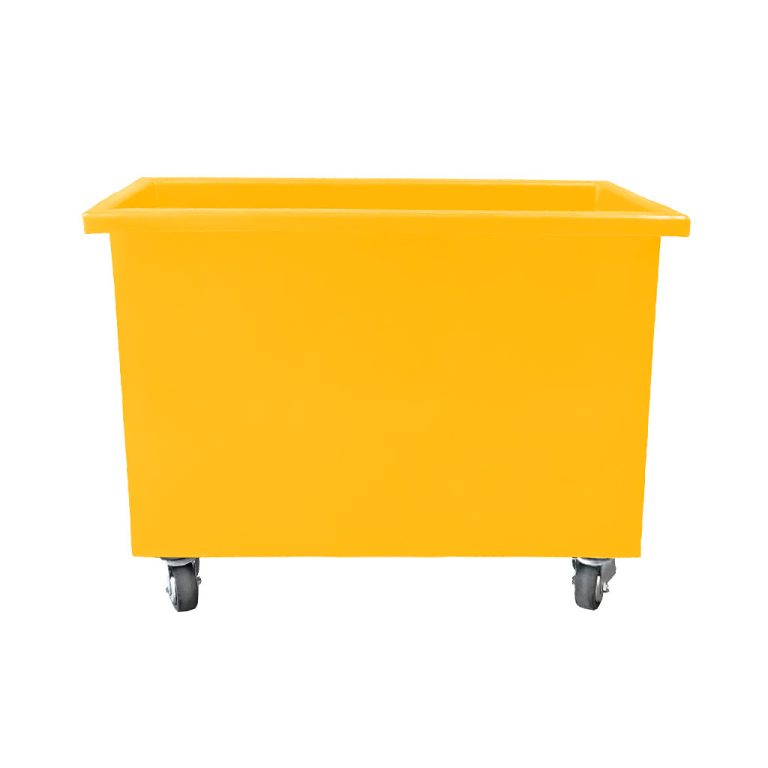 Carro canillero amarillo para lavandería, organización interna y manejo de textiles, E4 Solutions México