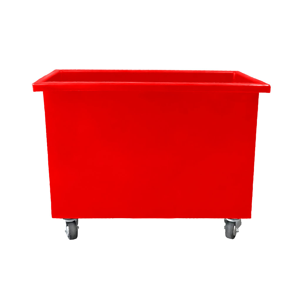 Carro canillero rojo para lavandería, clasificación y transporte de ropa, E4 Solutions México