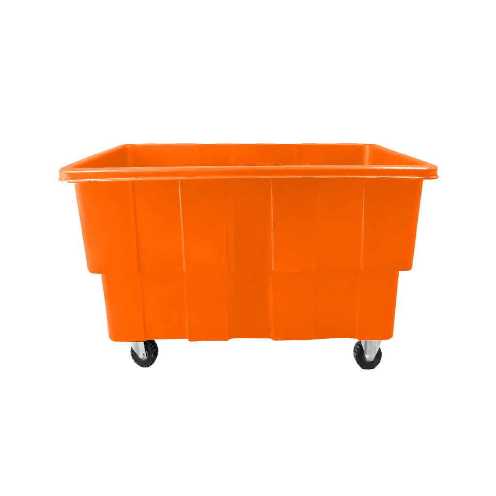 Carro Multicar 500 naranja para lavandería, organización industrial de textiles