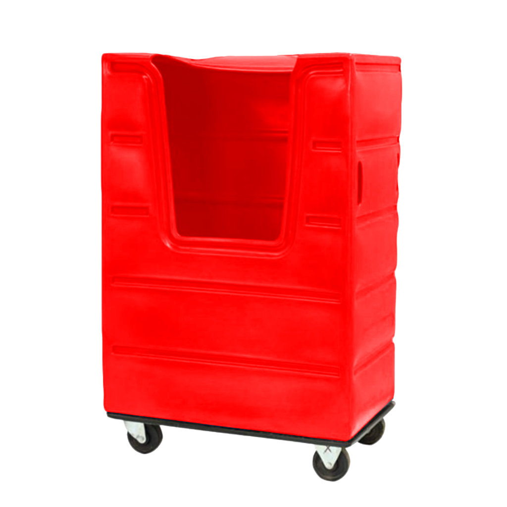 Carro de lavandería rojo, contenedor para organización y transporte interno