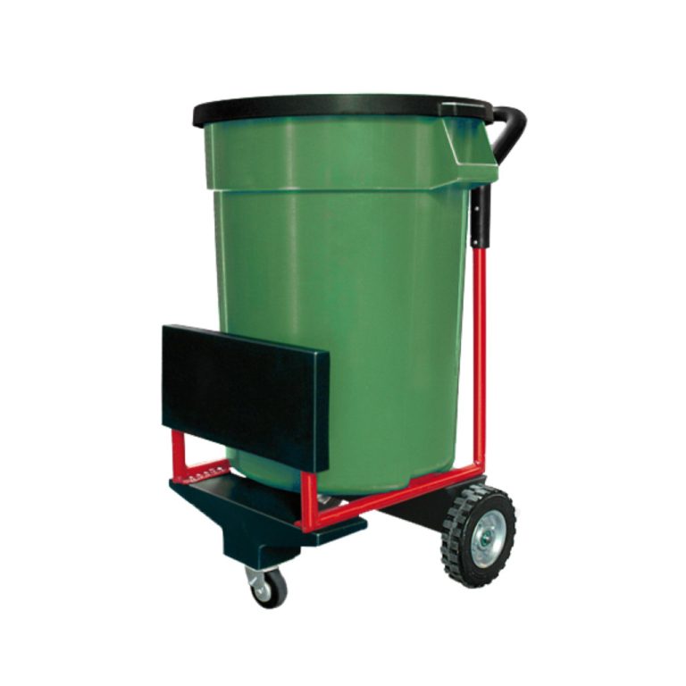 Carromóvil 1 verde para residuos orgánicos, con estructura y ruedas