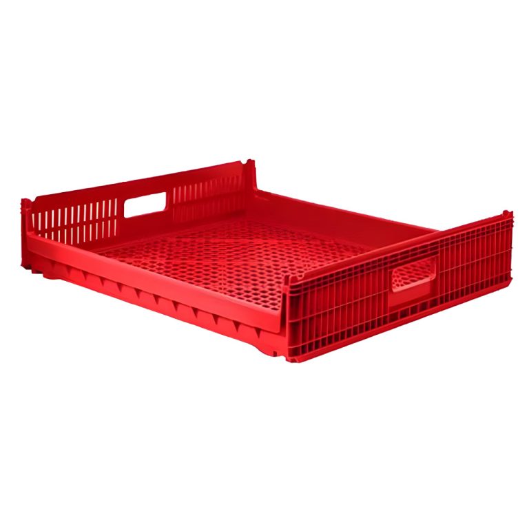 Charola plástica industrial Panamá roja, ventilación para alimentos, panadería, frutas y agrícola.