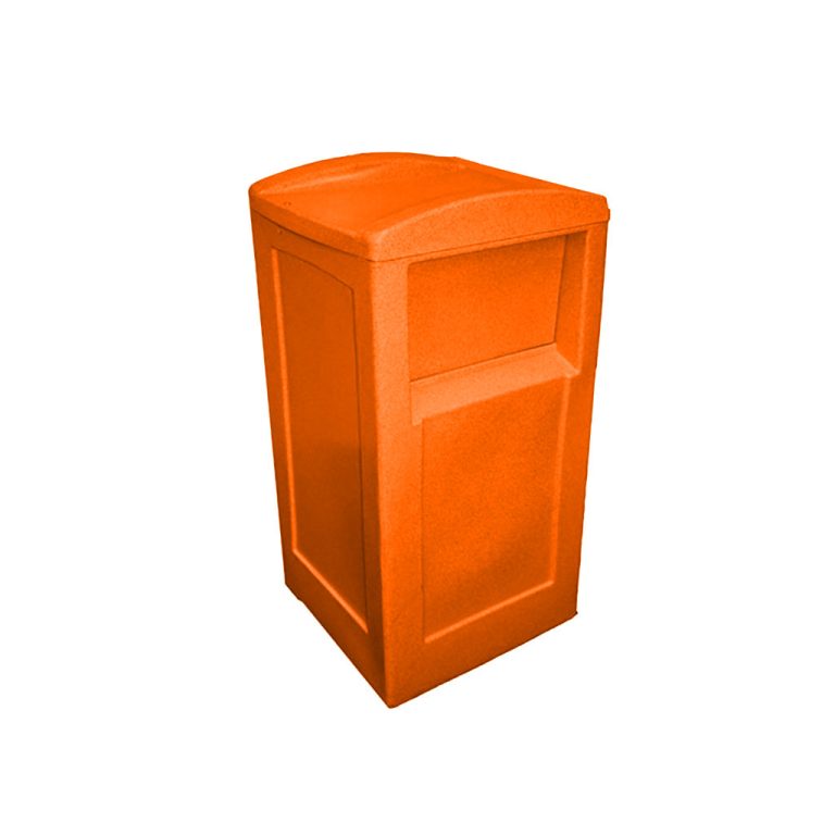 Contenedor de basura Fast Food naranja para residuos orgánicos no reciclables en México