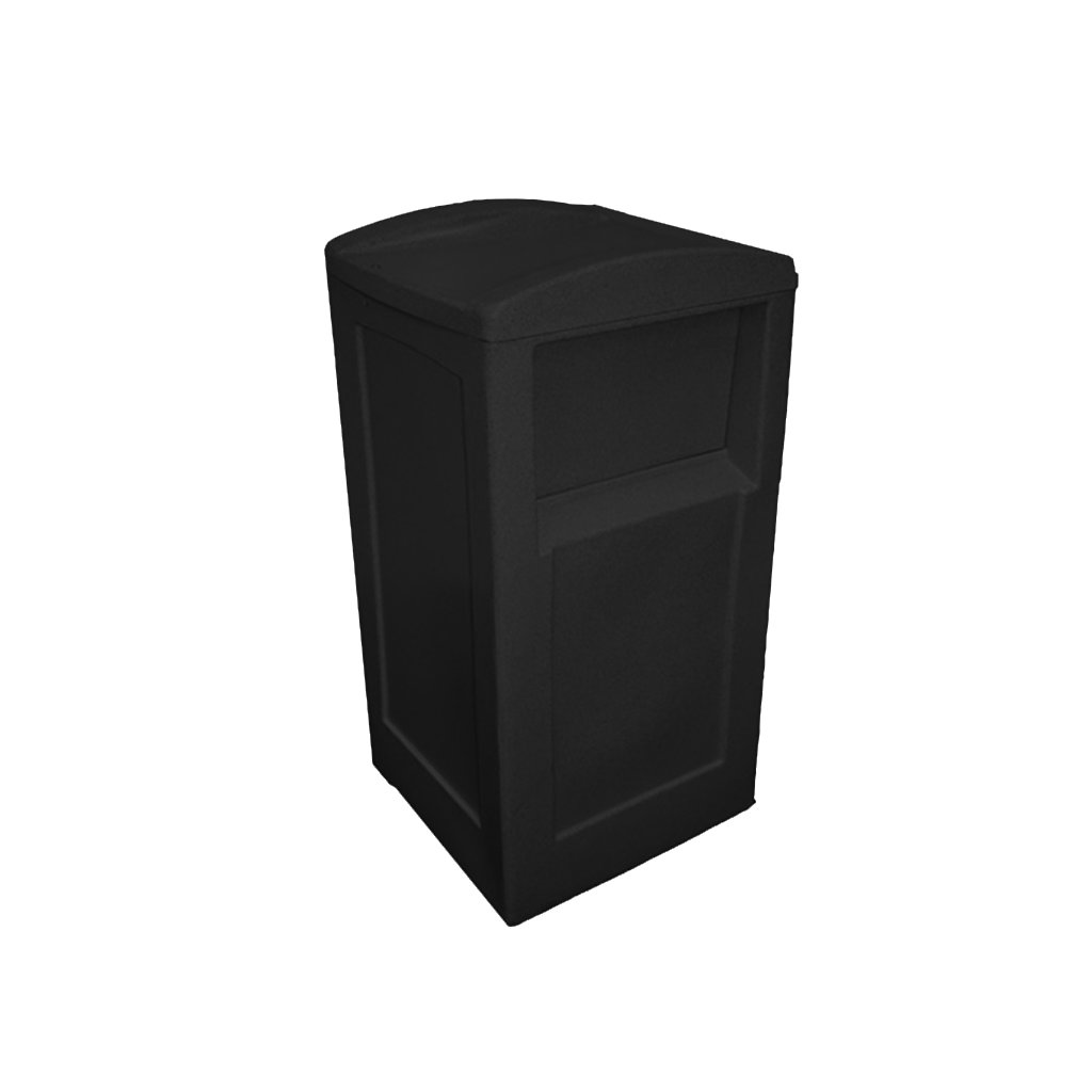 Contenedor de basura Fast Food negro para residuos generales y basura común en México