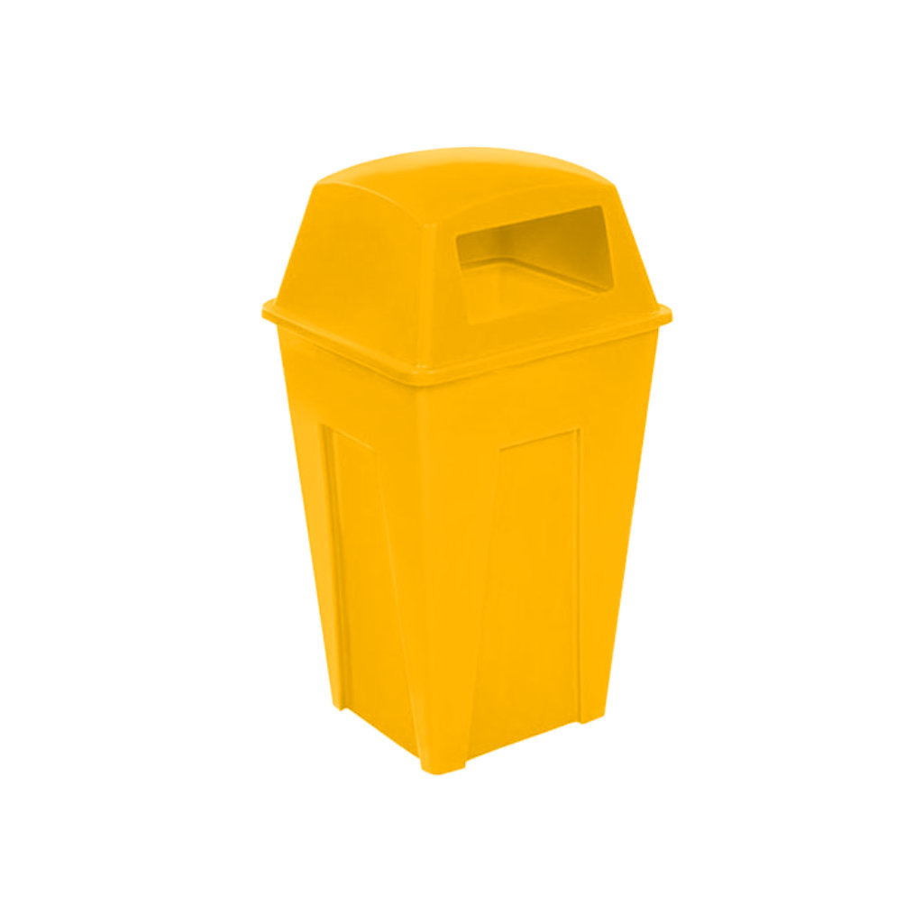 Contenedor de basura PA 250L amarillo para plásticos, PET y latas reciclables