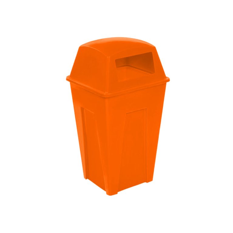 Contenedor de basura PA 250L naranja residuos orgánicos no reciclables