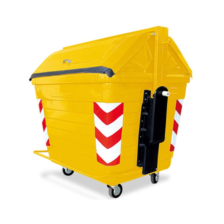 Contenedor metálico 2600L amarillo para plásticos y metales reciclables México