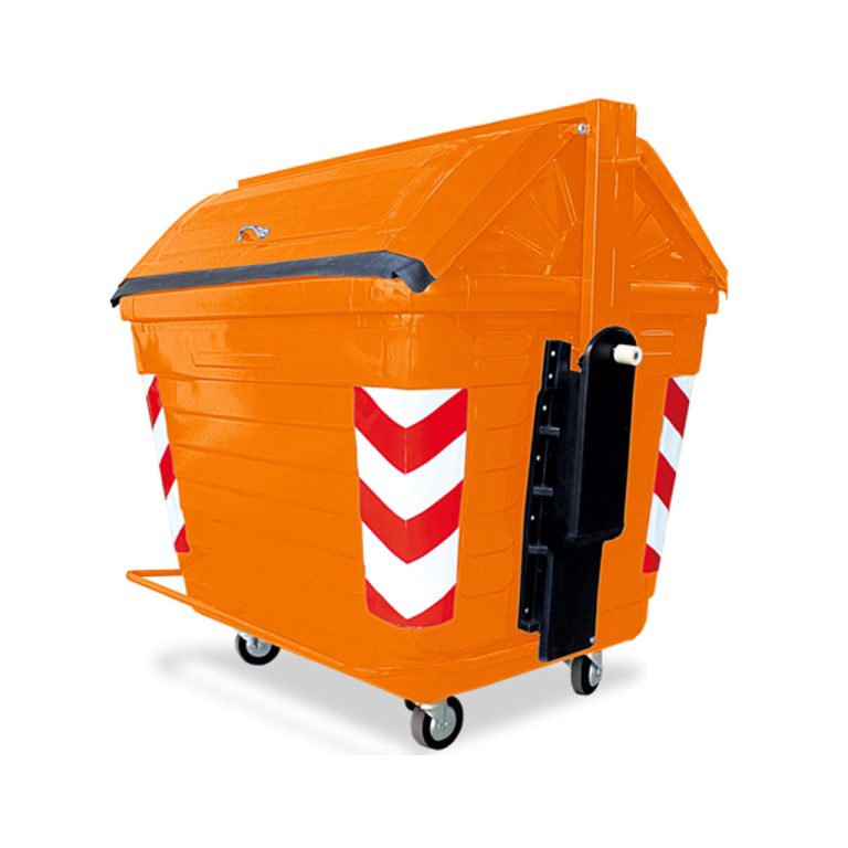 Contenedor metálico 2600L naranja residuos orgánicos no reciclables México