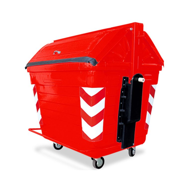 Contenedor metálico 2600L rojo residuos sanitarios y peligrosos México