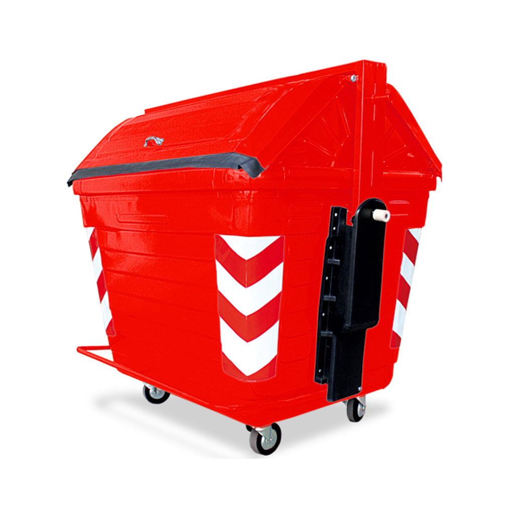 Contenedor metálico 2600L rojo residuos sanitarios y peligrosos México