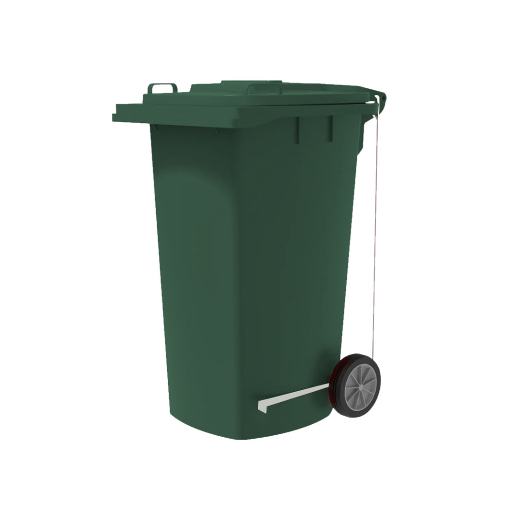 Contenedor VIC 240L HD con pedal verde residuos orgánicos