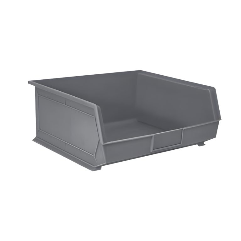 Gaveta plástica industrial número 10 gris, pensada para estibas y almacenamiento profesional de alto volumen
