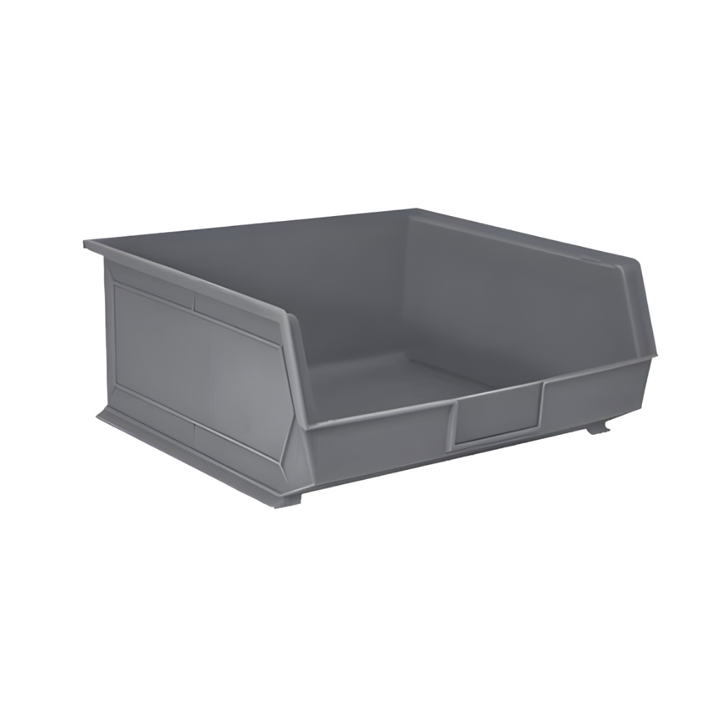 Gaveta plástica industrial número 10 gris, pensada para estibas y almacenamiento profesional de alto volumen