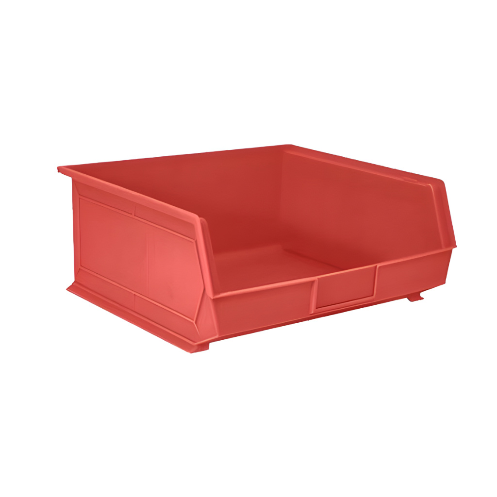 Gaveta plástica industrial número 10 roja, perfecta para clasificación visual rápida y manejo eficiente de insumos