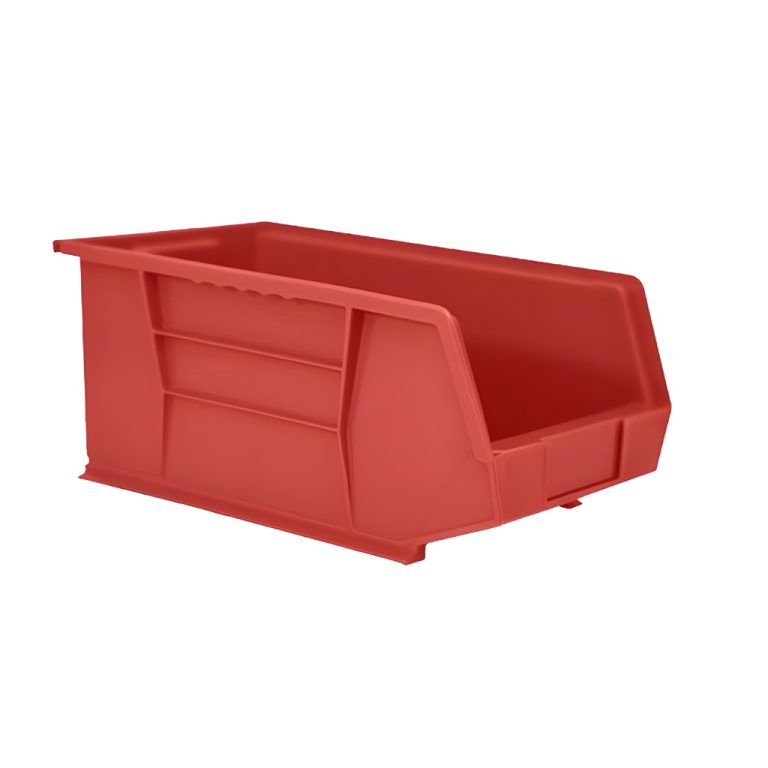 Gaveta plástica industrial número 5 roja, perfecta para almacenamiento y clasificación segura de insumos