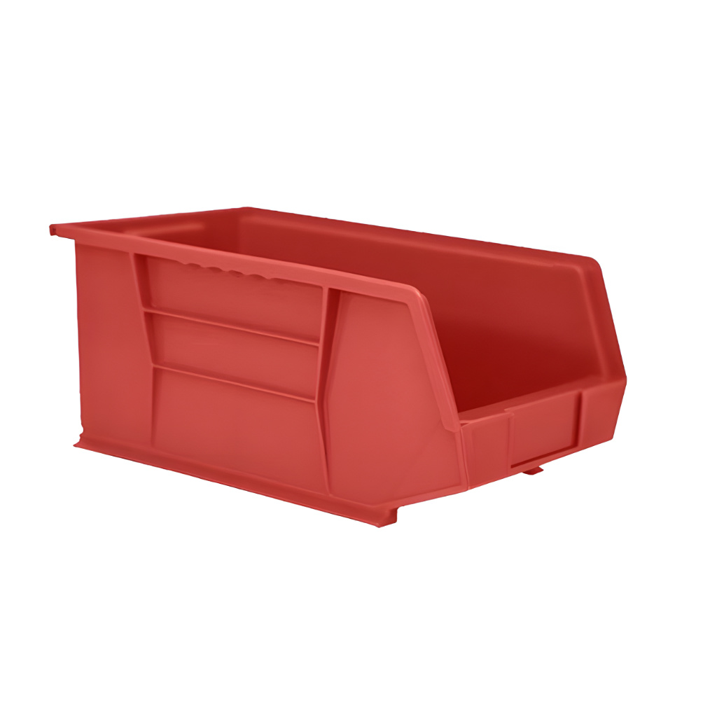 Gaveta plástica industrial número 5 roja, perfecta para almacenamiento y clasificación segura de insumos