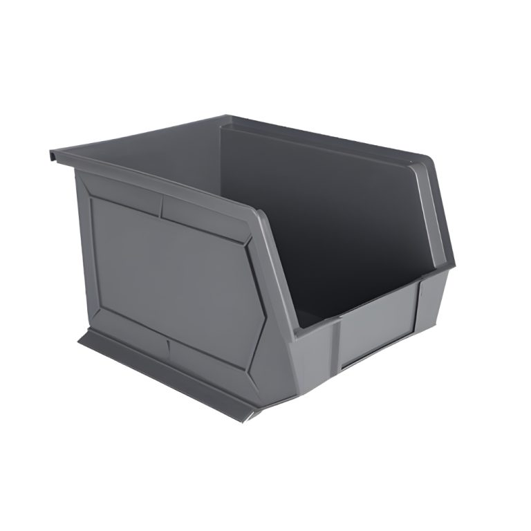 Gaveta plástica industrial número 6 gris, especial para estibas, logística y almacenamiento profesional