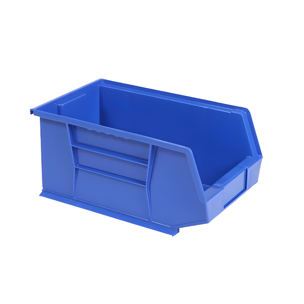 Gaveta plástica industrial número 7 azul, ideal para almacenamiento de productos pesados en talleres y fábricas