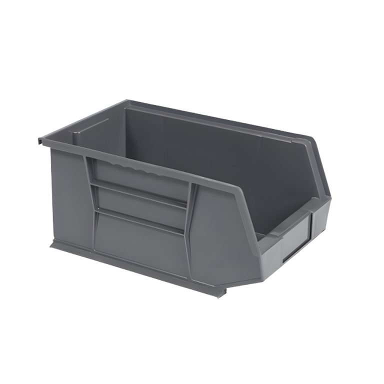 Gaveta plástica industrial número 7 gris, diseñada para la organización robusta y almacenamiento profesional en almacenes