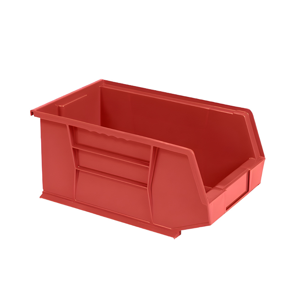 Gaveta plástica industrial número 7 roja, eficiente para clasificación visual y rápida localización de insumos industriales