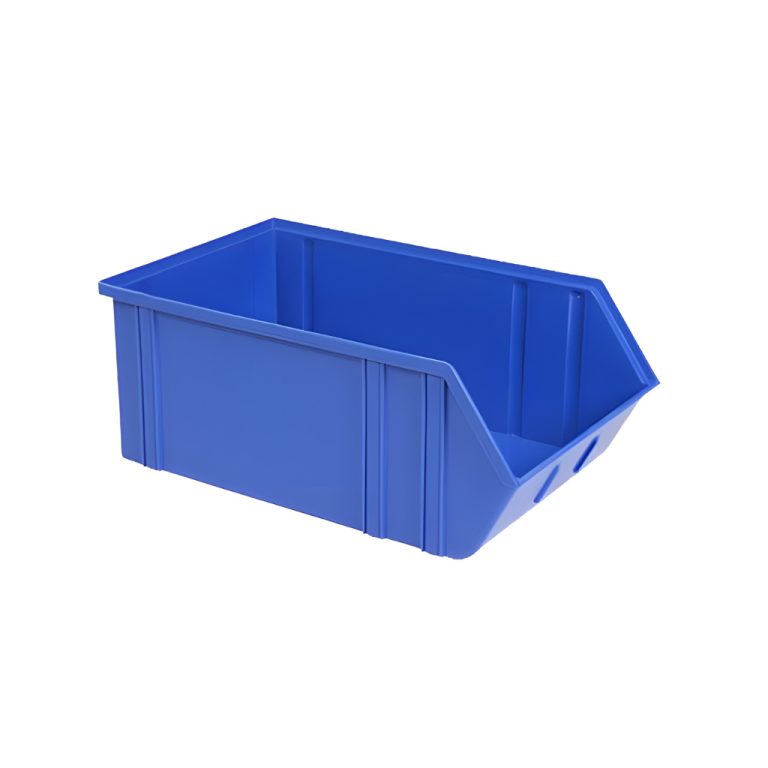 Gaveta plástica industrial número 9 azul, de alta resistencia para almacenar componentes pesados