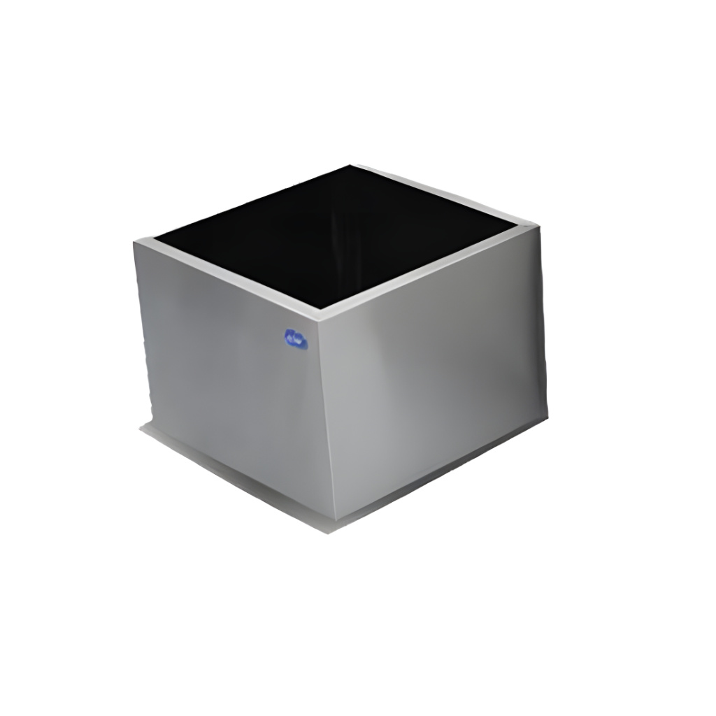 Jardinera Cubo de 47 litros modelo 704011 en acero inoxidable pulido, 38 × 38 × 33 cm con ruedas ocultas para plantas de interior o exterior.