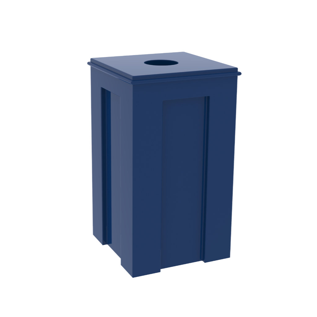 Papelera CCU-30 azul para reciclaje de papel y cartón en México