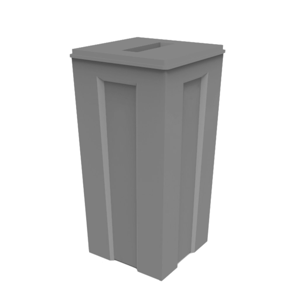 Papelera CCU-36 gris para residuos inorgánicos reciclables