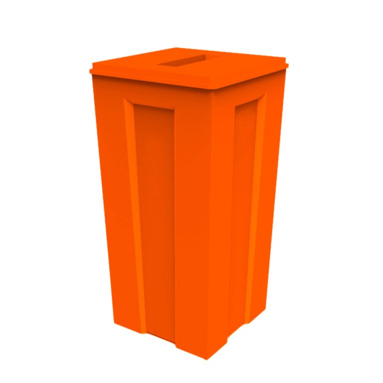 Papelera CCU-36 naranja para residuos orgánicos no reciclables