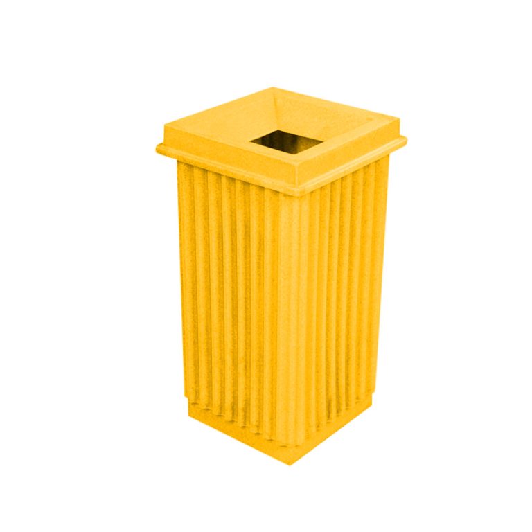 Papelera de basura PA-80 amarilla para reciclaje de envases plásticos, PET y latas en México