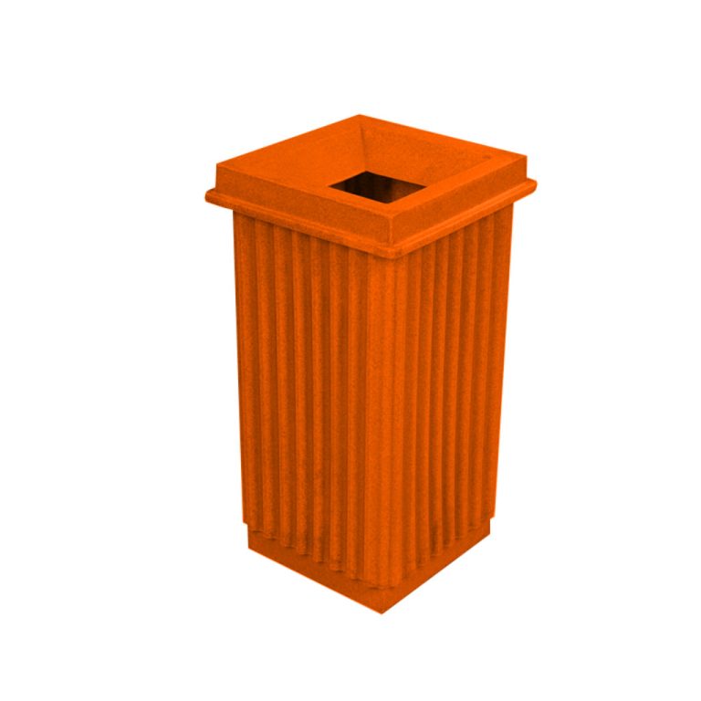 Papelera de basura PA-80 naranja para residuos orgánicos no reciclables en México