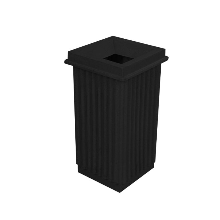 Papelera de basura PA-80 negra para residuos no reciclables y basura común en México